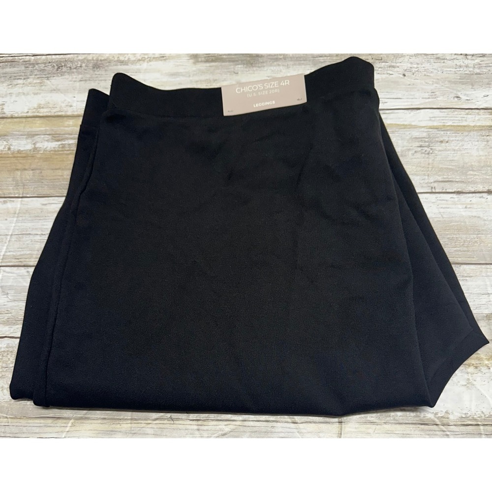 Chico's Black Ponte Basic‎ Leggings Size 4R (US 20R) New With Tags